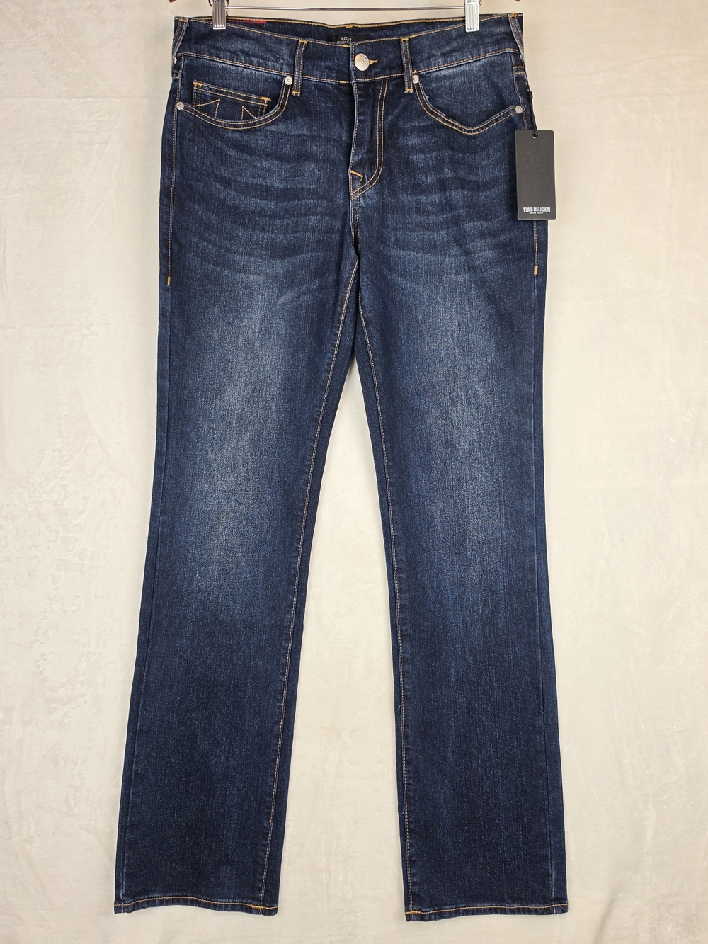 True Religion Ricky Relaxed Straight Jeans Men's 32x34 Dark Wash NWT